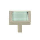 1 1/4" Square Knob in Green and Brushed Nickel